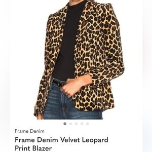 Frame Denim Velvet Leopard Print Blazer